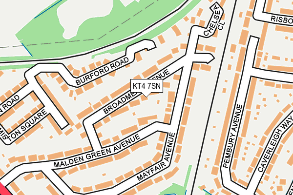 KT4 7SN map - OS OpenMap – Local (Ordnance Survey)