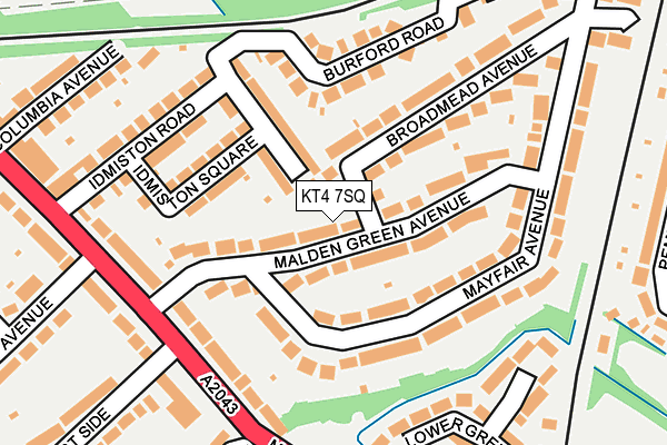 KT4 7SQ map - OS OpenMap – Local (Ordnance Survey)