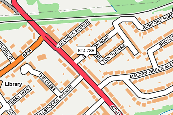 KT4 7SR map - OS OpenMap – Local (Ordnance Survey)