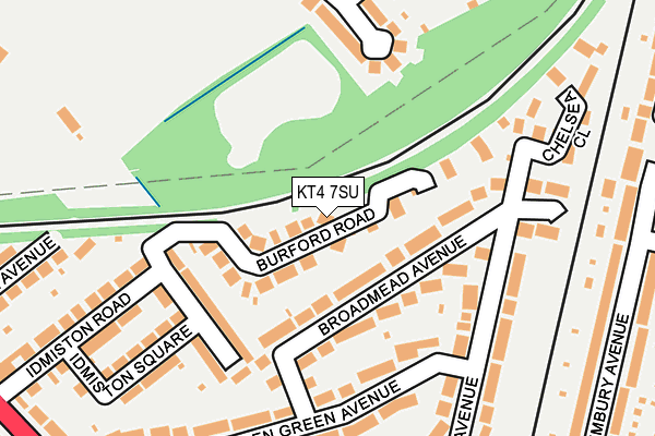 KT4 7SU map - OS OpenMap – Local (Ordnance Survey)