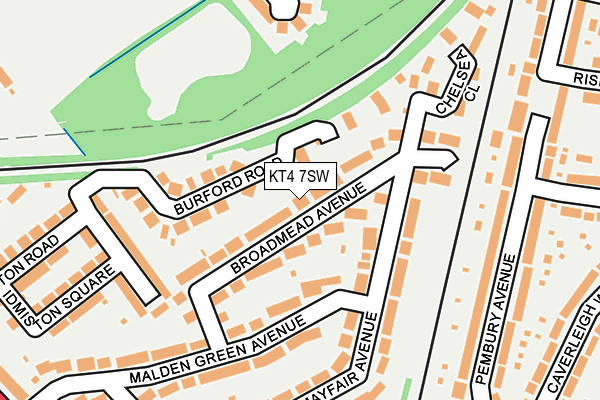 KT4 7SW map - OS OpenMap – Local (Ordnance Survey)