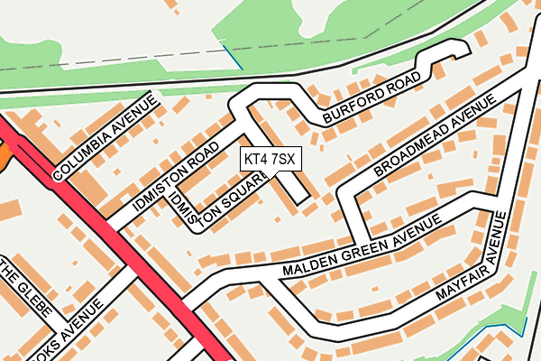 KT4 7SX map - OS OpenMap – Local (Ordnance Survey)