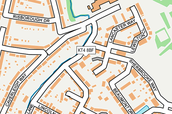 KT4 8BF map - OS OpenMap – Local (Ordnance Survey)