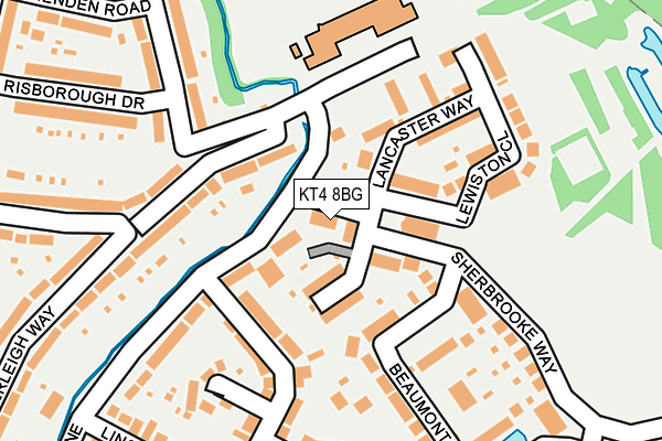 KT4 8BG map - OS OpenMap – Local (Ordnance Survey)