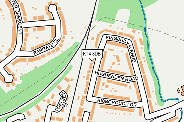 KT4 8DB map - OS OpenMap – Local (Ordnance Survey)