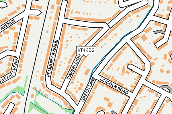 KT4 8DG map - OS OpenMap – Local (Ordnance Survey)
