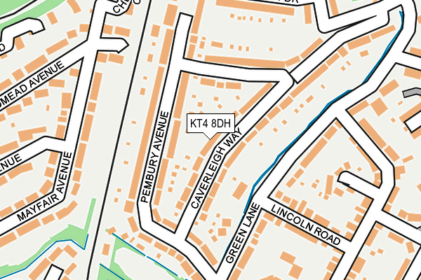 KT4 8DH map - OS OpenMap – Local (Ordnance Survey)