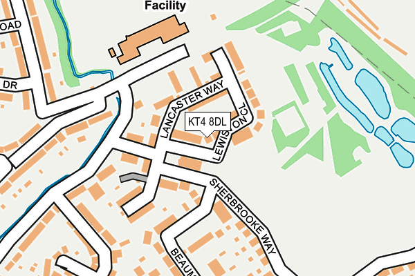KT4 8DL map - OS OpenMap – Local (Ordnance Survey)
