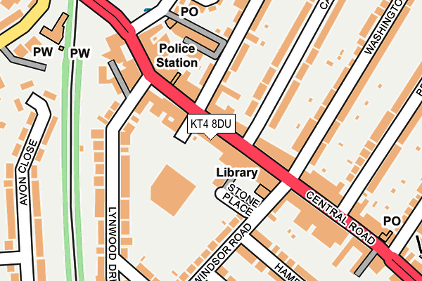 KT4 8DU map - OS OpenMap – Local (Ordnance Survey)