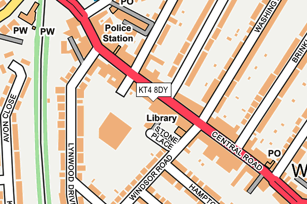 KT4 8DY map - OS OpenMap – Local (Ordnance Survey)