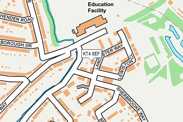 KT4 8EF map - OS OpenMap – Local (Ordnance Survey)
