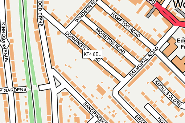 KT4 8EL map - OS OpenMap – Local (Ordnance Survey)