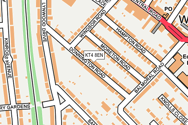 KT4 8EN map - OS OpenMap – Local (Ordnance Survey)