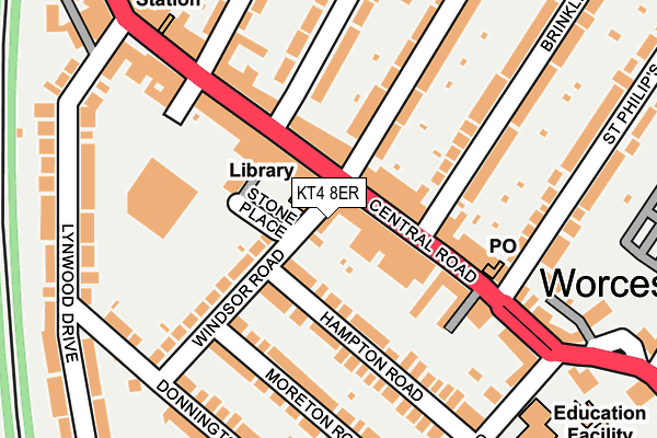KT4 8ER map - OS OpenMap – Local (Ordnance Survey)