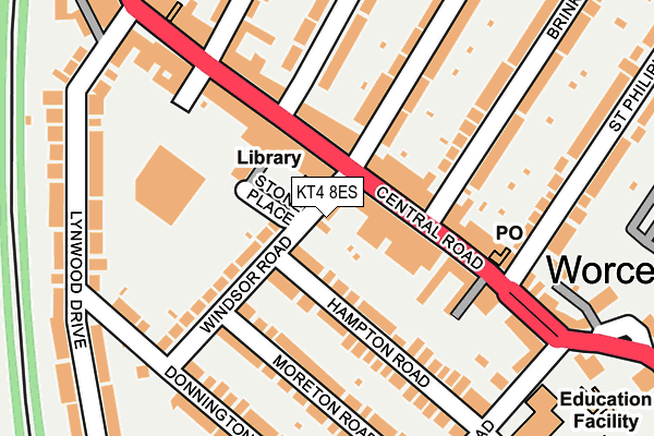 KT4 8ES map - OS OpenMap – Local (Ordnance Survey)