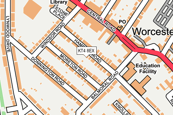 KT4 8EX map - OS OpenMap – Local (Ordnance Survey)