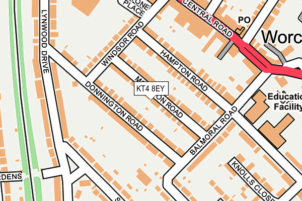 KT4 8EY map - OS OpenMap – Local (Ordnance Survey)