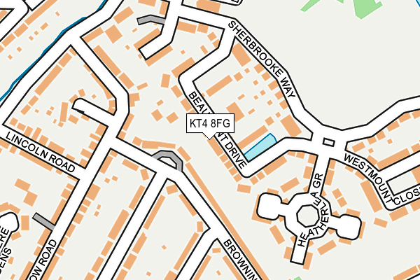 KT4 8FG map - OS OpenMap – Local (Ordnance Survey)
