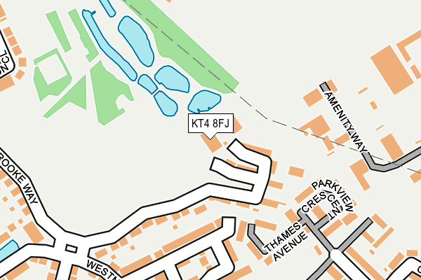 KT4 8FJ map - OS OpenMap – Local (Ordnance Survey)