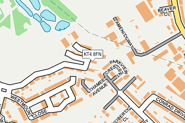 KT4 8FN map - OS OpenMap – Local (Ordnance Survey)