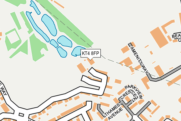 KT4 8FP map - OS OpenMap – Local (Ordnance Survey)