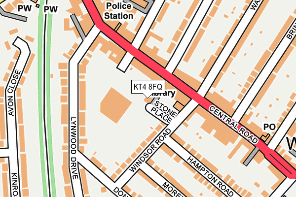 KT4 8FQ map - OS OpenMap – Local (Ordnance Survey)