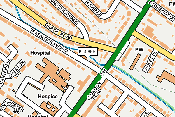 KT4 8FR map - OS OpenMap – Local (Ordnance Survey)