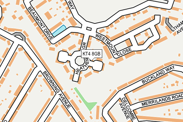 KT4 8GB map - OS OpenMap – Local (Ordnance Survey)
