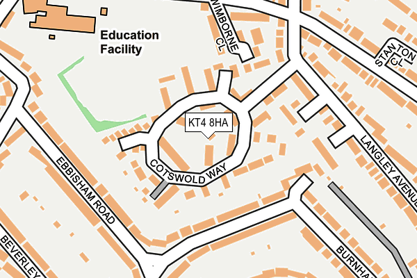 KT4 8HA map - OS OpenMap – Local (Ordnance Survey)