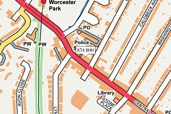 KT4 8HH map - OS OpenMap – Local (Ordnance Survey)