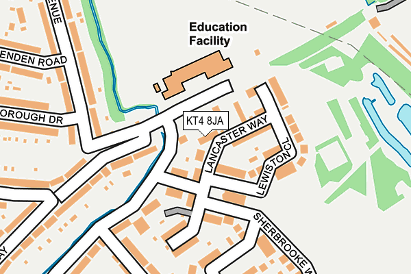 KT4 8JA map - OS OpenMap – Local (Ordnance Survey)