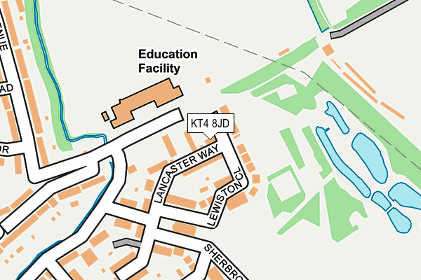 KT4 8JD map - OS OpenMap – Local (Ordnance Survey)