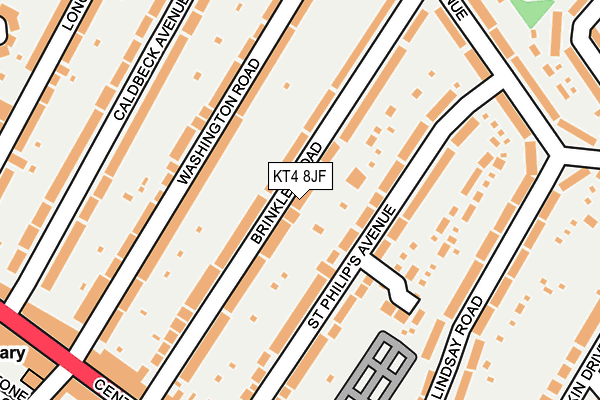 KT4 8JF map - OS OpenMap – Local (Ordnance Survey)