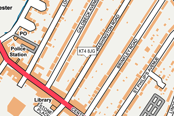 KT4 8JG map - OS OpenMap – Local (Ordnance Survey)