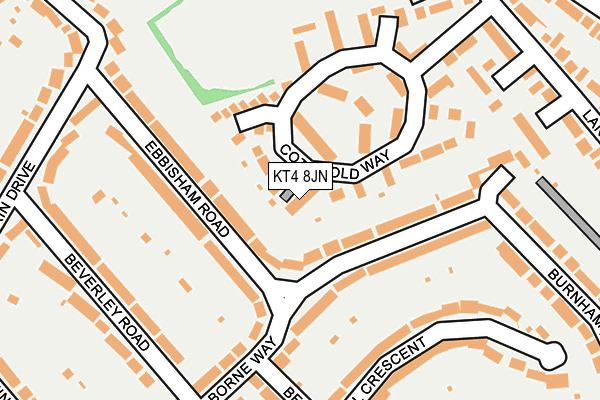 KT4 8JN map - OS OpenMap – Local (Ordnance Survey)