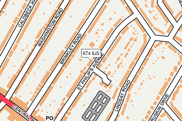 KT4 8JS map - OS OpenMap – Local (Ordnance Survey)