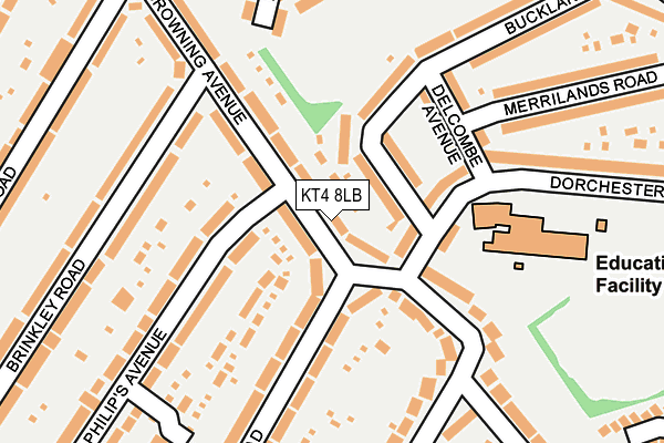 KT4 8LB map - OS OpenMap – Local (Ordnance Survey)