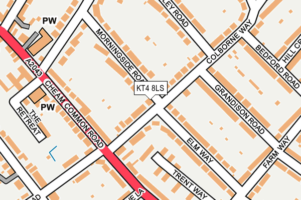 KT4 8LS map - OS OpenMap – Local (Ordnance Survey)