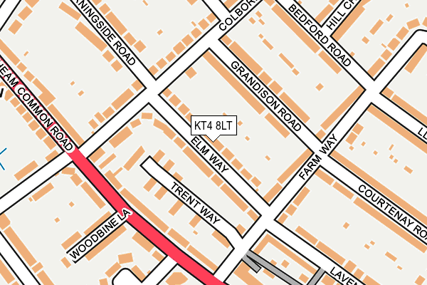 KT4 8LT map - OS OpenMap – Local (Ordnance Survey)