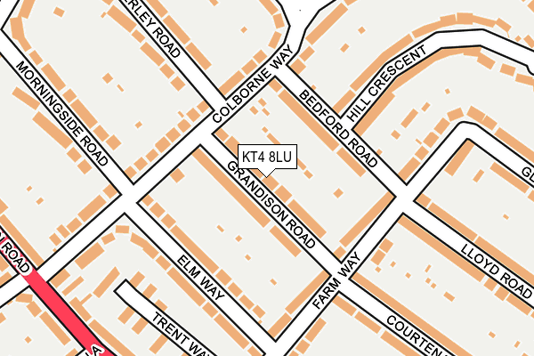 KT4 8LU map - OS OpenMap – Local (Ordnance Survey)