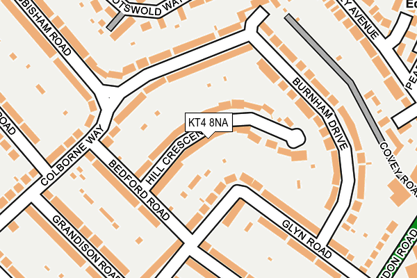 KT4 8NA map - OS OpenMap – Local (Ordnance Survey)