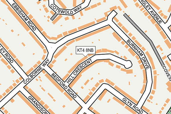 KT4 8NB map - OS OpenMap – Local (Ordnance Survey)