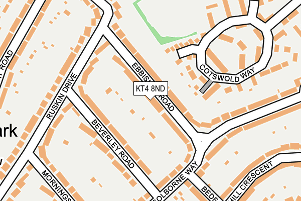 KT4 8ND map - OS OpenMap – Local (Ordnance Survey)