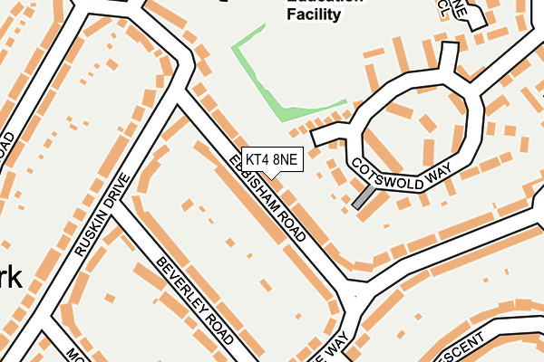 KT4 8NE map - OS OpenMap – Local (Ordnance Survey)