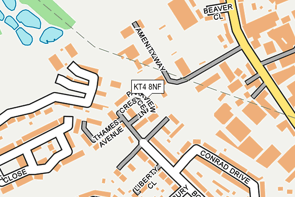KT4 8NF map - OS OpenMap – Local (Ordnance Survey)