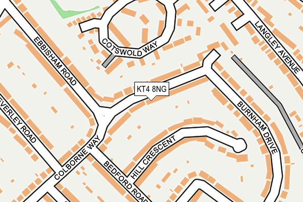 KT4 8NG map - OS OpenMap – Local (Ordnance Survey)