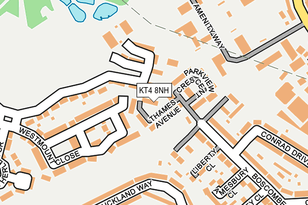 KT4 8NH map - OS OpenMap – Local (Ordnance Survey)