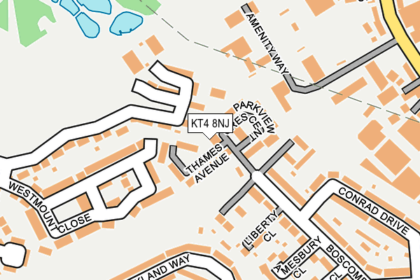 KT4 8NJ map - OS OpenMap – Local (Ordnance Survey)