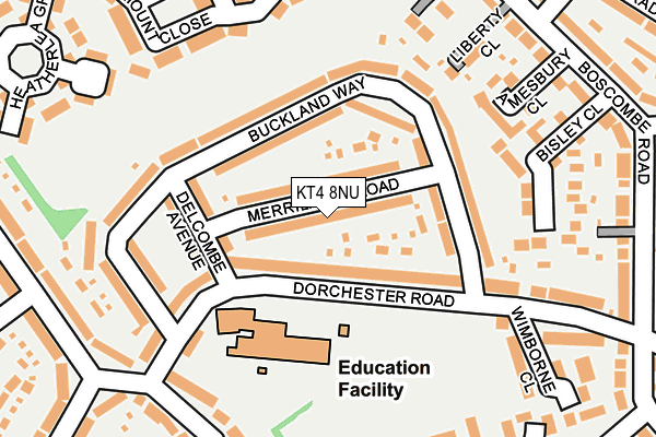 KT4 8NU map - OS OpenMap – Local (Ordnance Survey)