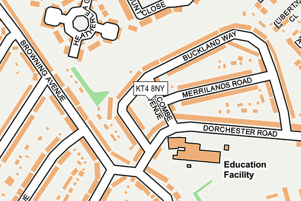 KT4 8NY map - OS OpenMap – Local (Ordnance Survey)